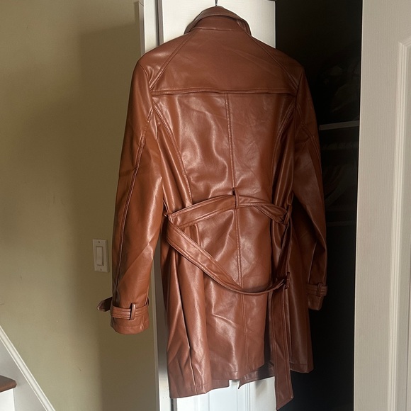Women's Brown Double-Breasted Coat - Picture 2 of 5